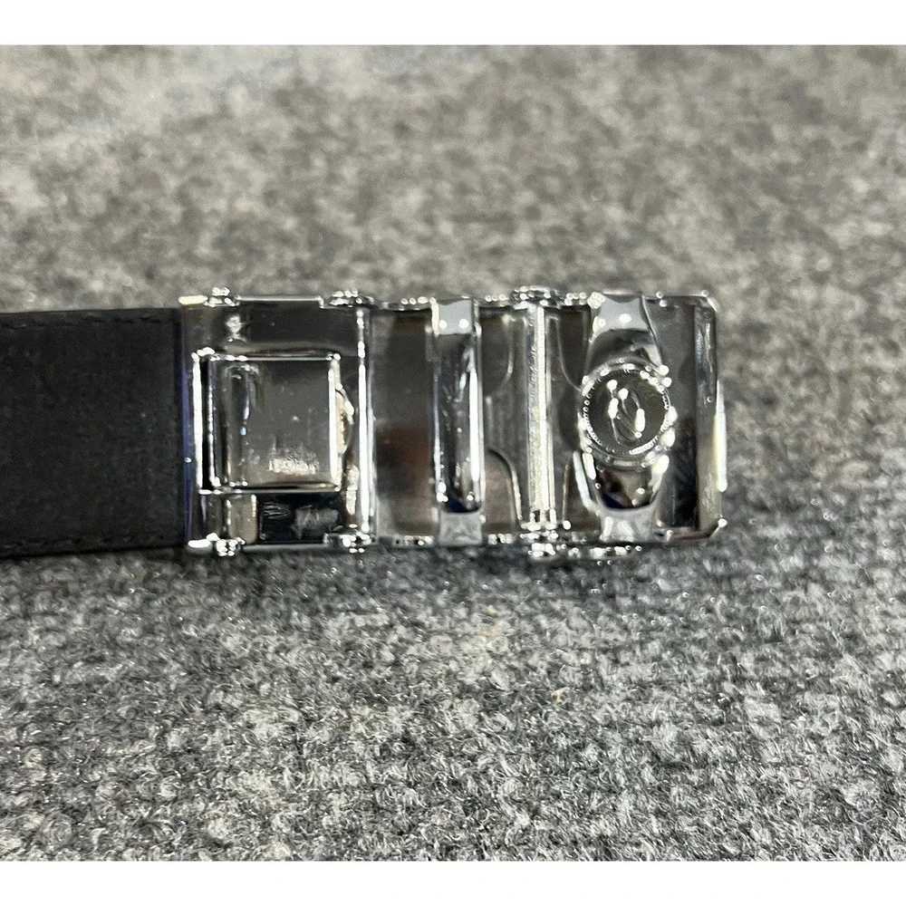 Marwell Black Leather Belt Automatic Buckle Adjustable Belt Size 44